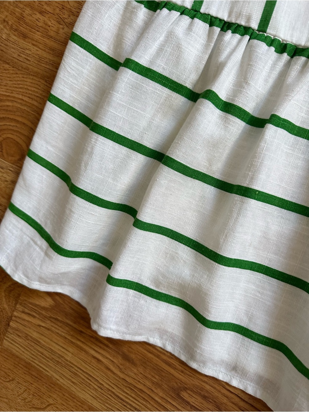 By the River White Green Stripe Maxi Dress M Open Back - Picture 7 of 14